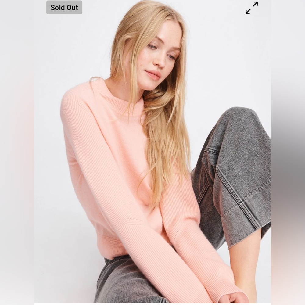 Rag & Bone Logan cashmere crew / light pink pullover sweater -size S/P